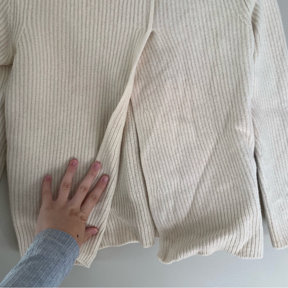 CUYANA Ribbed Open Back Sweater in Cream Size Small - Picture 5 of 8